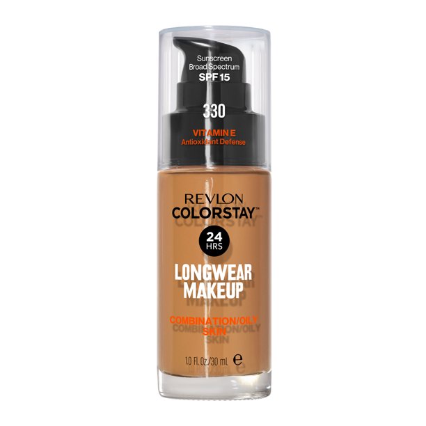 Revlon ColorStay Face Makeup for Combination & Oily Skin, SPF 15, Longwear Medium-Full Coverage with Matte Finish, 330 Natural Tan
