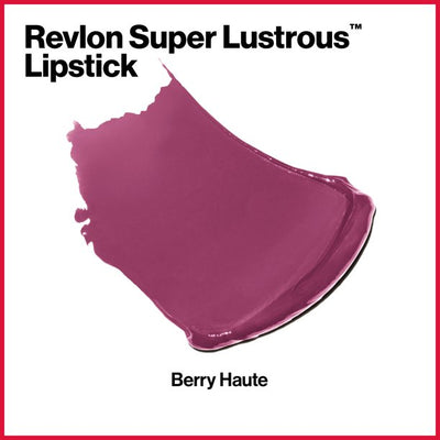 Revlon Super Lustrous Lipstick, Cream Finish, High Impact Lipcolor with Moisturizing Creamy Formula, Infused with Vitamin E and Avocado Oil, 660 Berry Haute