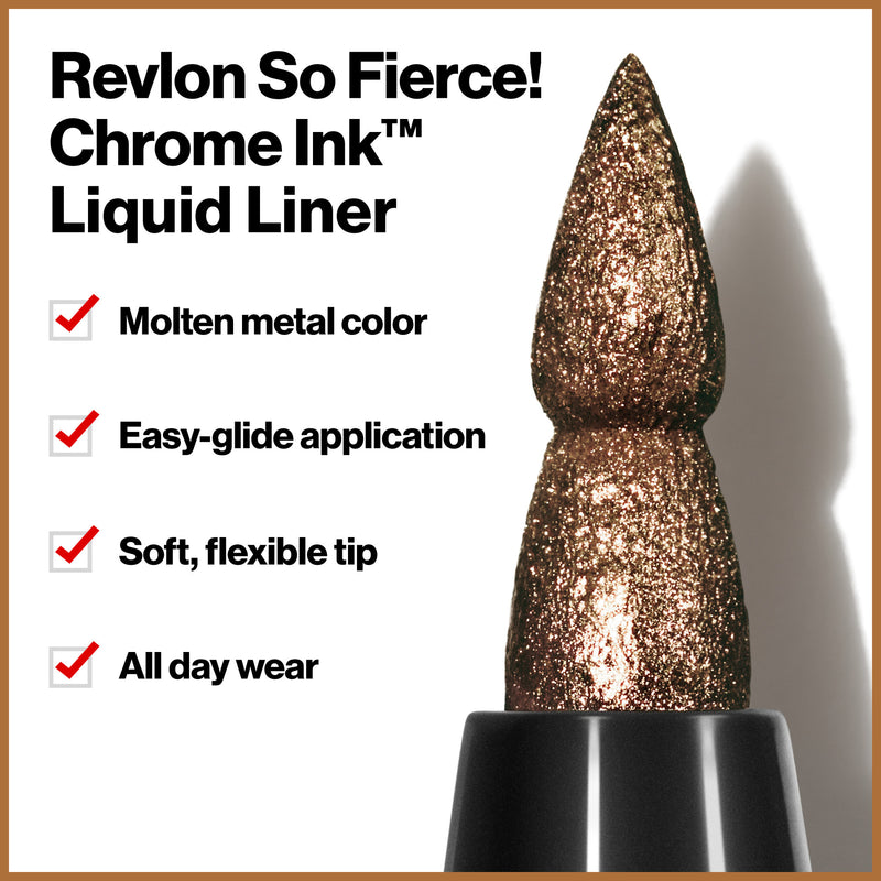 Revlon So Fierce! Chrome Ink Liquid Eyeliner, 902 Bronzage