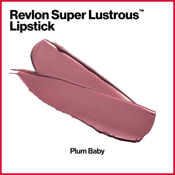 Revlon, Super Lustrous Lipstick, Pearl Finish, High Impact Lipcolor with Moisturizing Creamy Formula, Infused with Vitamin E and Avocado Oil, 467 Plum Baby, 467 Plum Baby