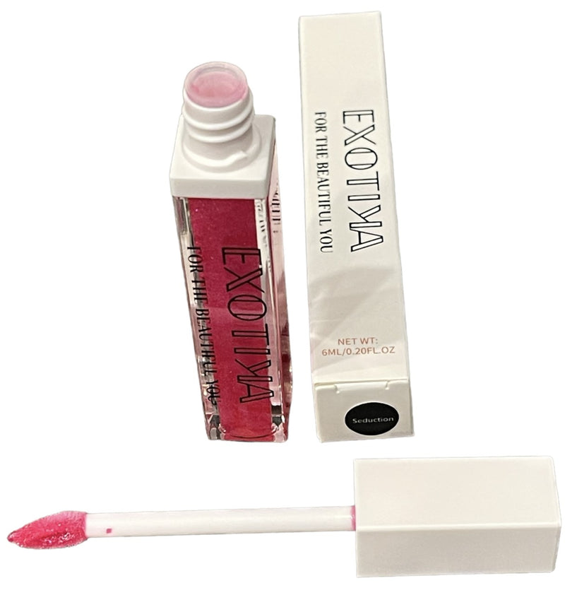 Exotika Beauty Hot Pink Glitter Lip Gloss Seduction